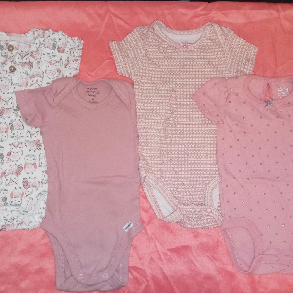 4 pc. Baby girl onesies